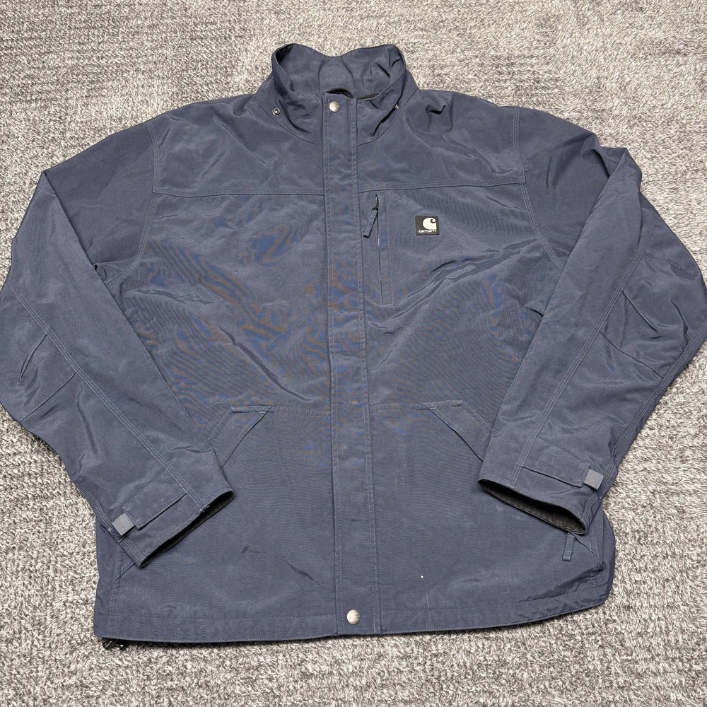 Carhartt Mens Waterproof Workwear Jacket Coat J162 Large Tall Blue